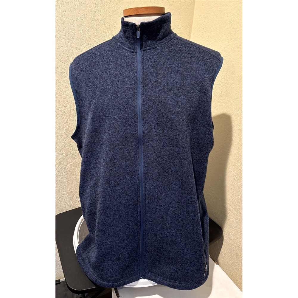 Eddie Bauer Men Sz XL Radiator Fleece Vest 3.0 Dusk Blue Sweater Knit Full Zip